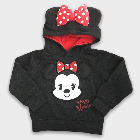 Disney Other - Disney Minnie Mouse Dark Gray Hoodie